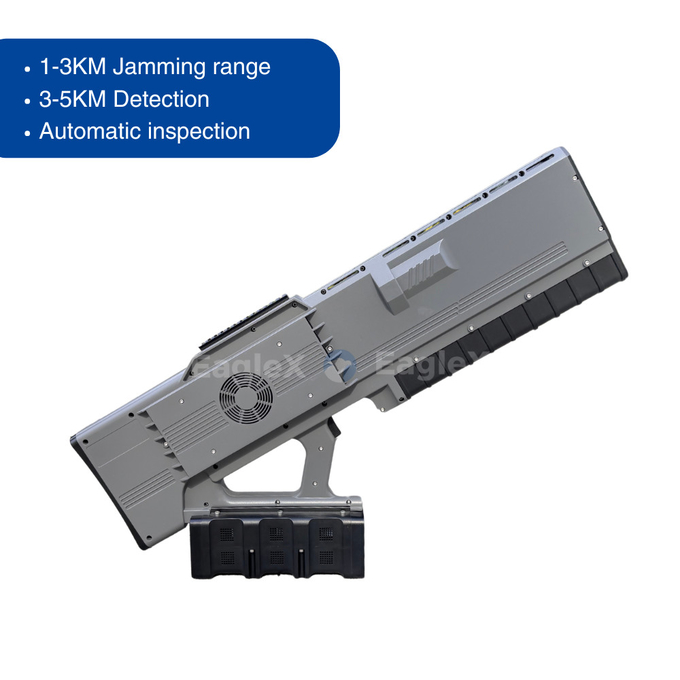 3KM Drone Jammer με 5KM ανιχνευτής ανίχνευσης 900MHz 1.5GHz 2.4GHz 5.8GHz Jammer Gun όλα σε ένα 0