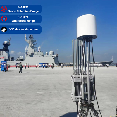 3-10KM σταθερό εξωτερικό FPV Drone Jammer ανίχνευση παρεμβολής όλα σε ένα σύστημα παρεμβολής