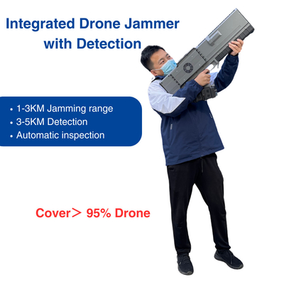 3KM Drone Jammer με 5KM ανιχνευτής ανίχνευσης 900MHz 1.5GHz 2.4GHz 5.8GHz Jammer Gun όλα σε ένα