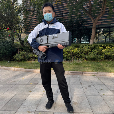Φορητό Drone Jammer Gun με ανιχνευτή ανίχνευσης 5KM και απόσταση παρεμβολής 0-3km