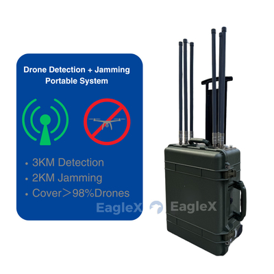 98% κάλυψη Drone Jammer 5.8 GHz 2KM FPV Jammer Σύστημα με απόσταση ανίχνευσης έως 3 km