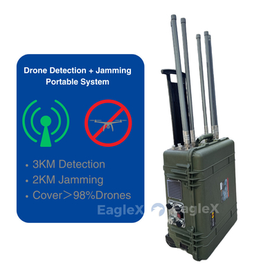 Ανιχνευτής βαλίτσες Drone Portable Drone 3km ανίχνευση και 2km σύστημα παρεμβολής Anti Drone τεχνολογία
