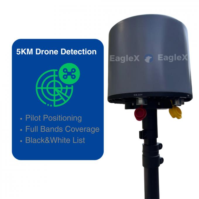 5000m 5KM Απόσταση DJI FPV Σταθερός ανιχνευτής drone ανίχνευση 360° κάλυψη 400-6000MHz 2